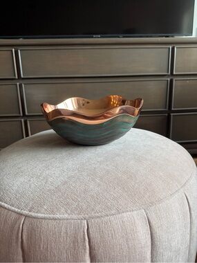Nambé Copper Canyon 10-inch Bowl - Lisa Smith - Sculptural Metal Serving Bowl